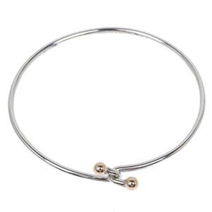 Tiffany & Co Hook Eye Bangle 14K Silver Gold